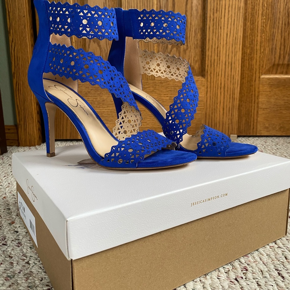Jessica Simpson Royal Blue Lacey Strap Heel💫